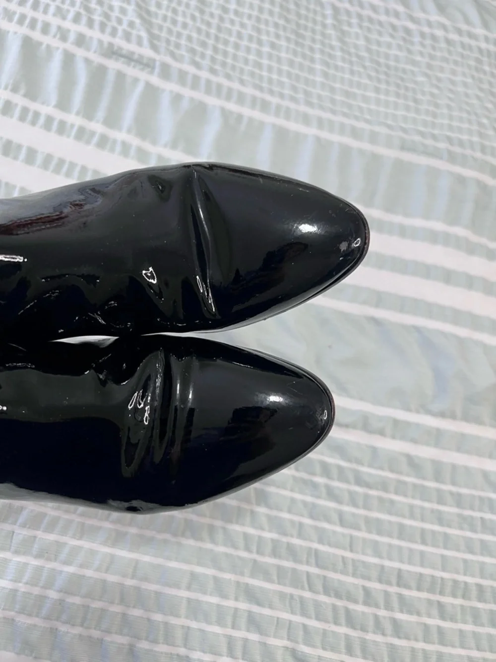 J. Crew Black Patent Leather Pointed Toe Chelsea Boots Womens Size 9.5
